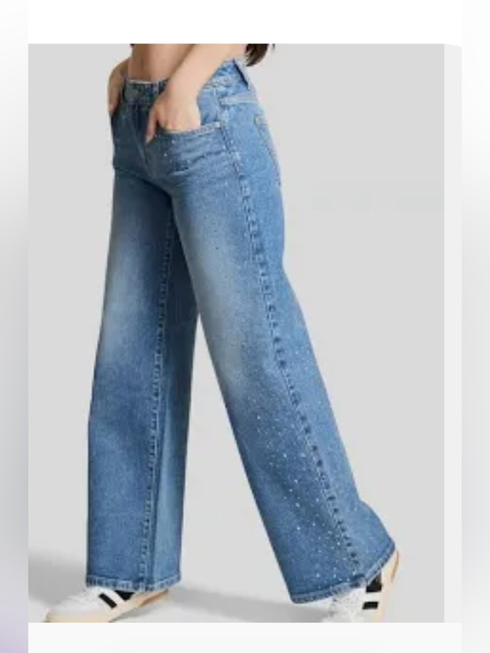 PINK Victoria’s Secret Embellished Wide Leg Jeans Size 12